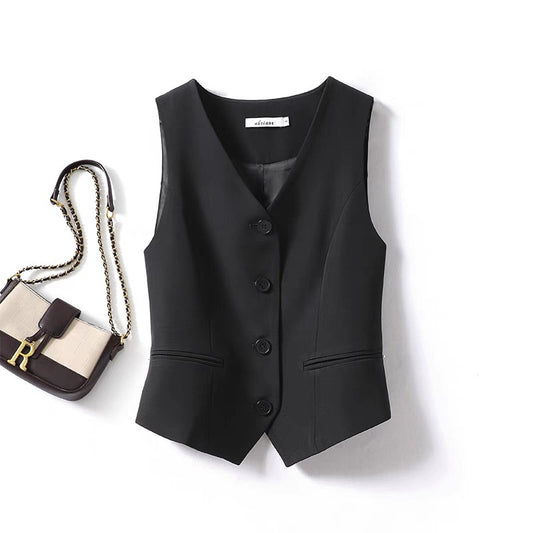 Women's Waistcoat Black Short Vest