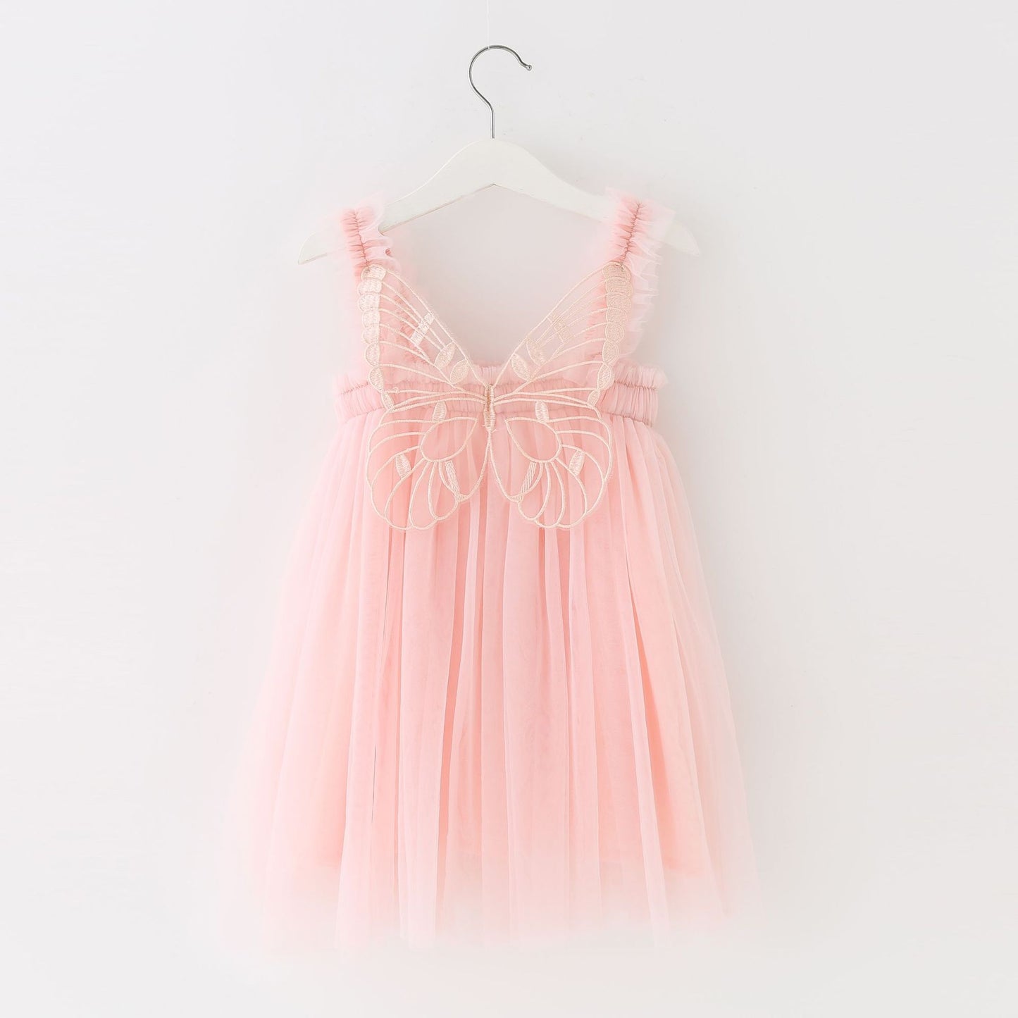 Children's Mesh Dress Sling Birthday Dress Pettiskirt Three-dimensional Angel Wings Fairy Fashionable Skirt