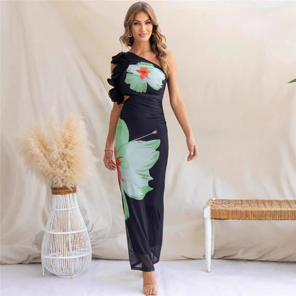 Fashion One Shoulder Slim Fit Dress