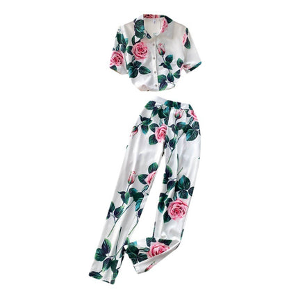 All-match High-waisted Wide-leg Pants Fashionable Two-piece Set