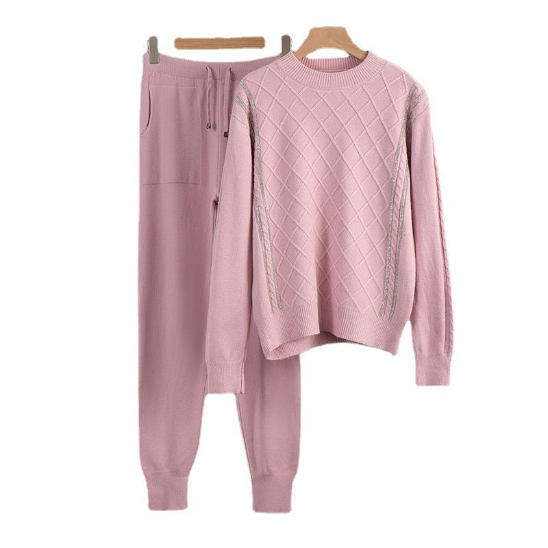 Russian Casual Sweater Pullover Two-piece Suit