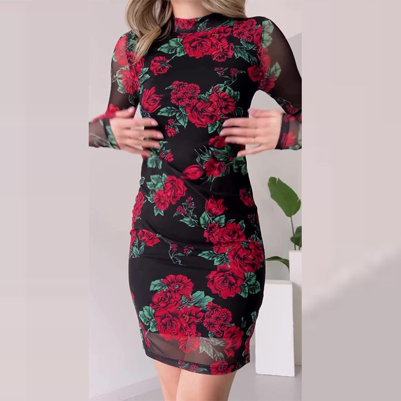 Autumn New Fashion Printed Hip Skirt