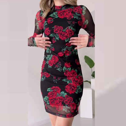 Autumn New Fashion Printed Hip Skirt