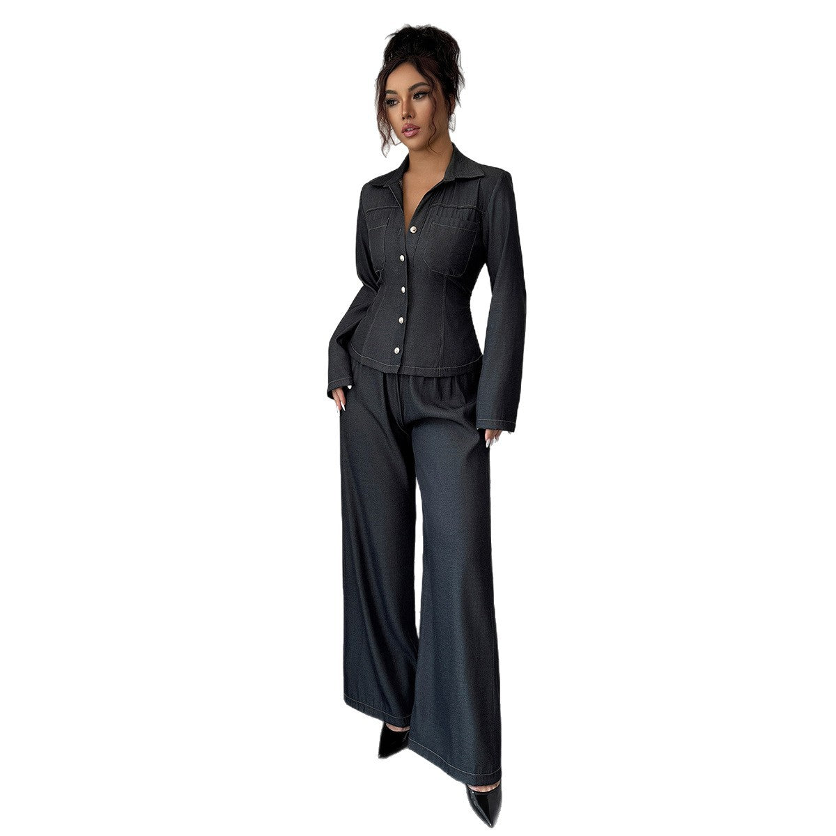 Women's Two-Piece Set With Coat And Long Skirt