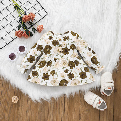 Girl's Round Neck Striped Top And Pants Set