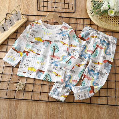Children's Cotton Homewear Suit Long-sleeve Air Conditioning Clothes