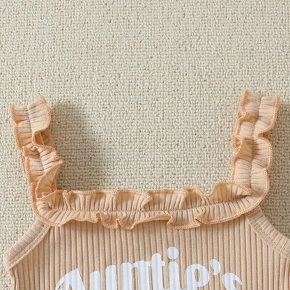 Suspender Top Solid Color Shorts Girls' Summer Two-piece Suit