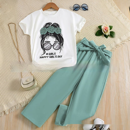 Summer Girls' Breathable Cartoon Suit