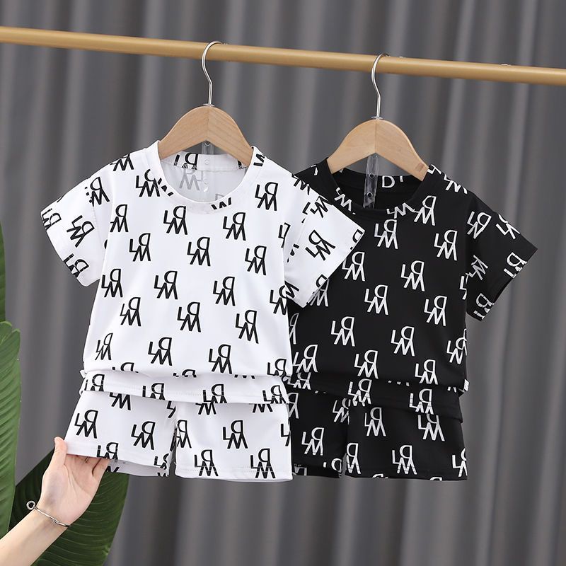 Children's Unisex Baby Suit Western Style Printed Suit Two-piece Set