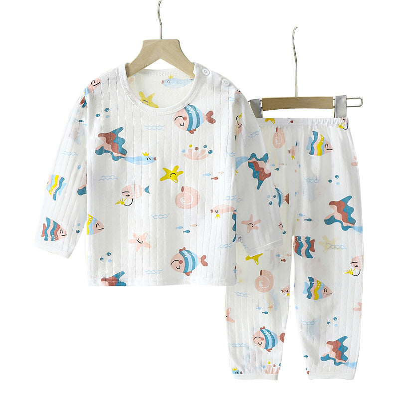 Children's Cotton Homewear Suit Long-sleeve Air Conditioning Clothes