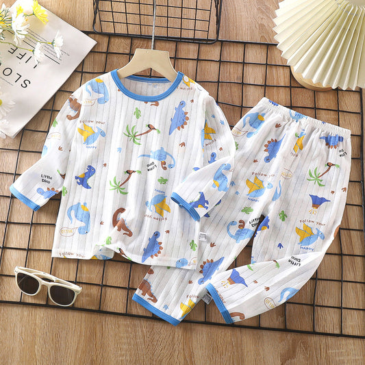 Children's Cotton Homewear Suit Long-sleeve Air Conditioning Clothes