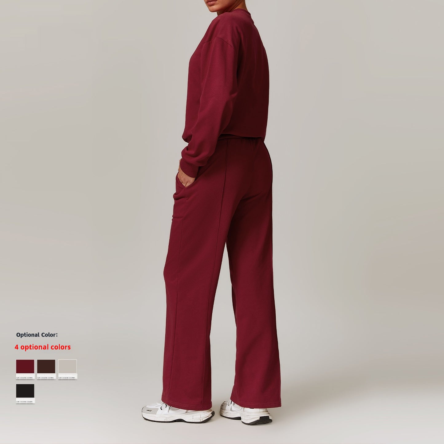 High Waist Wide Leg Slimming Long Sleeve Running Workout Comfort Suit