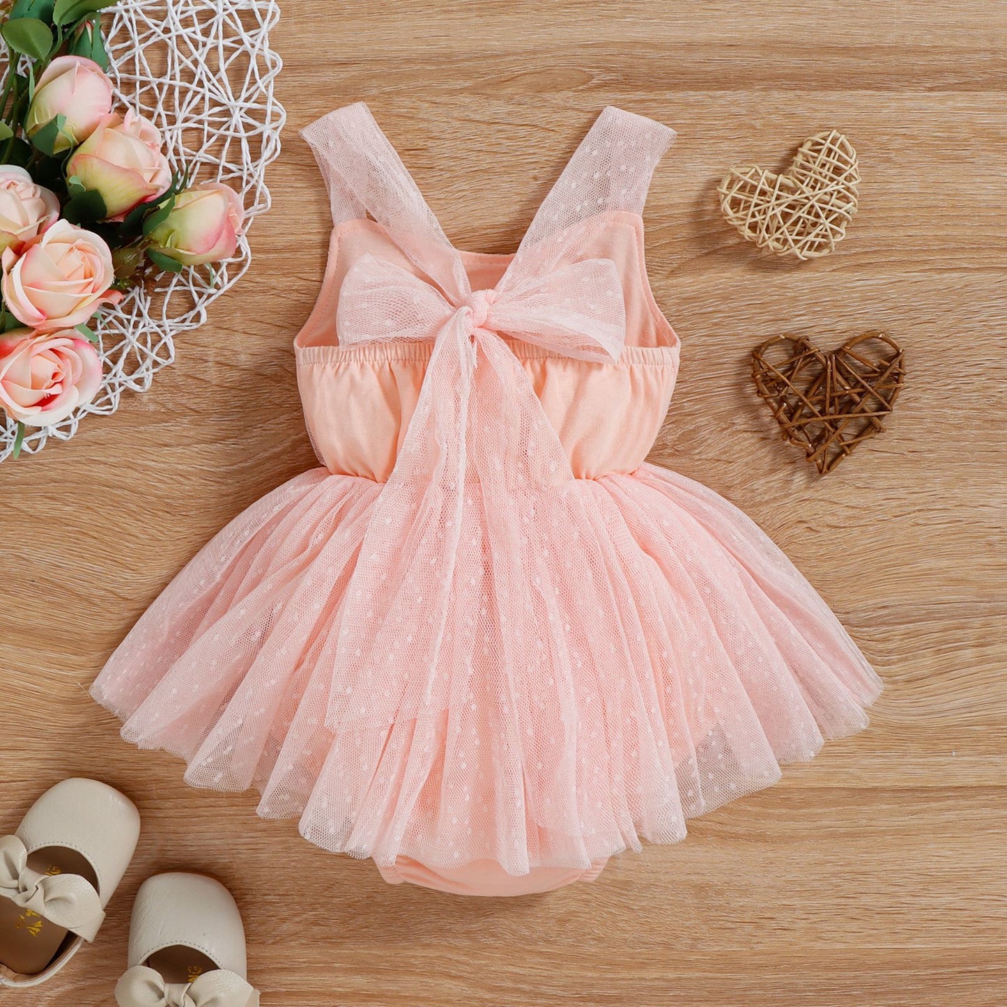Infant Mesh Spaghetti-strap Dress