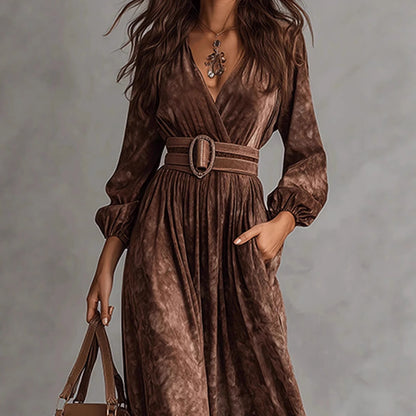 Digital Print Slimming A-line Dress