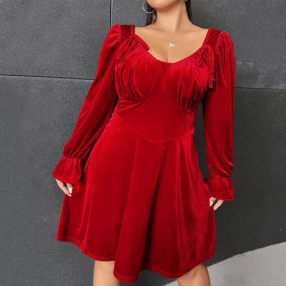 Women's Fashion Personalized Velvet Party Dress