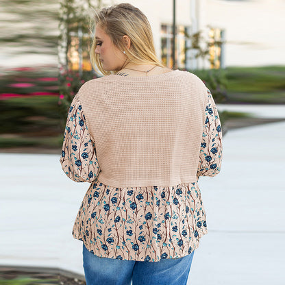 Autumn New Pullover Long Sleeve Top Women's Pleated Multi-color