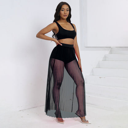 Women's Wear Vest Skirt Shorts Three-piece Set