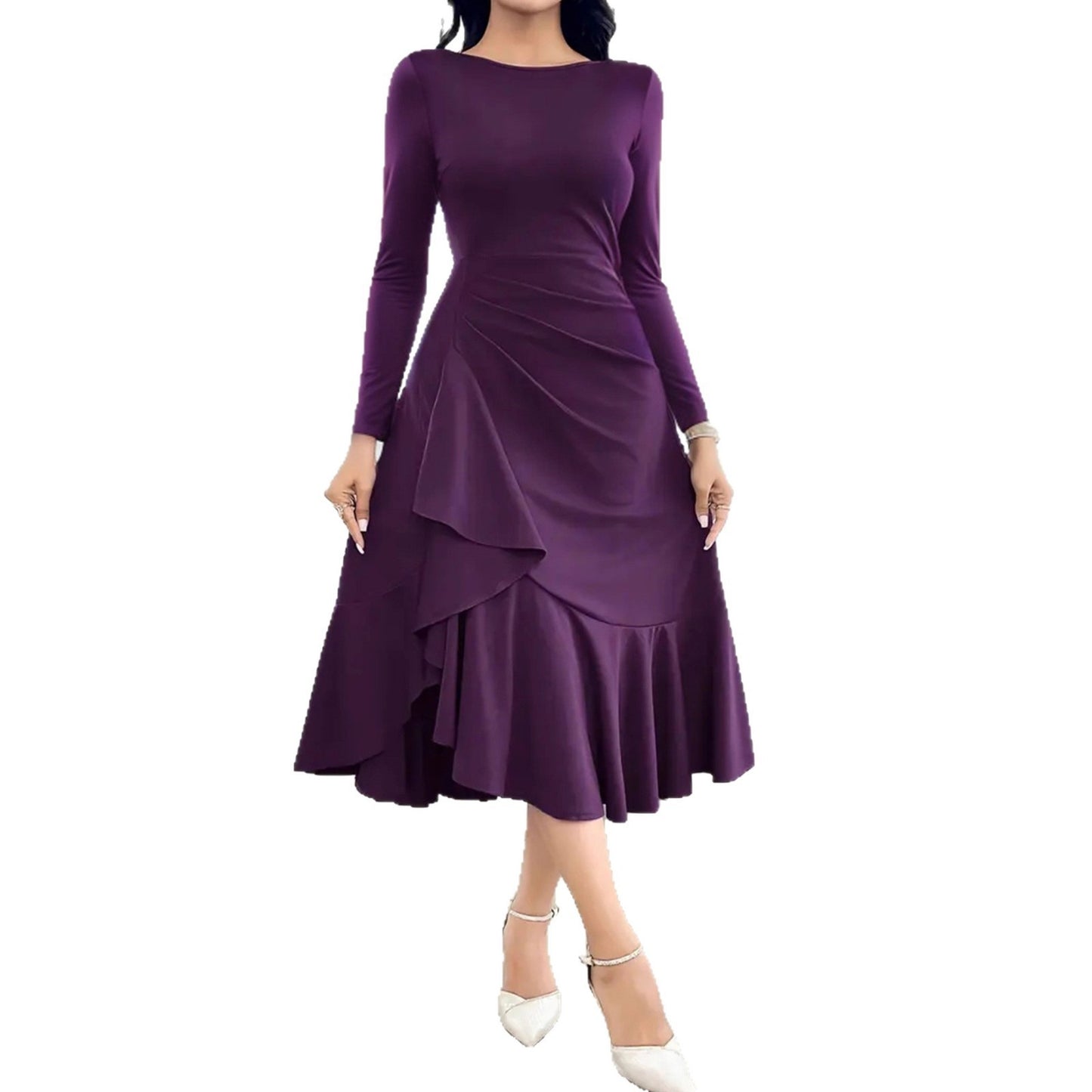 Women's Long Sleeve Round Neck Dress
