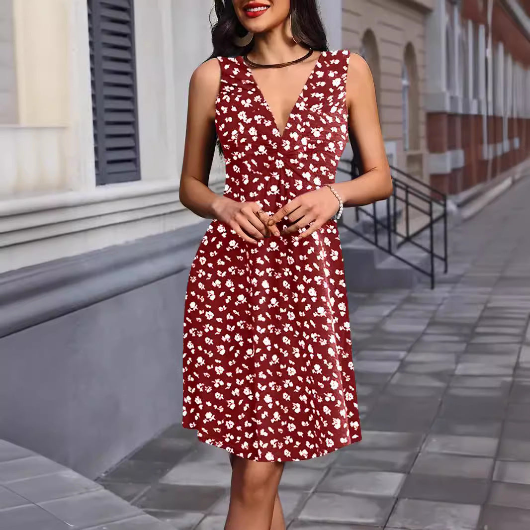 Chest Kinked Pleated Waist Tight Slimming Dress