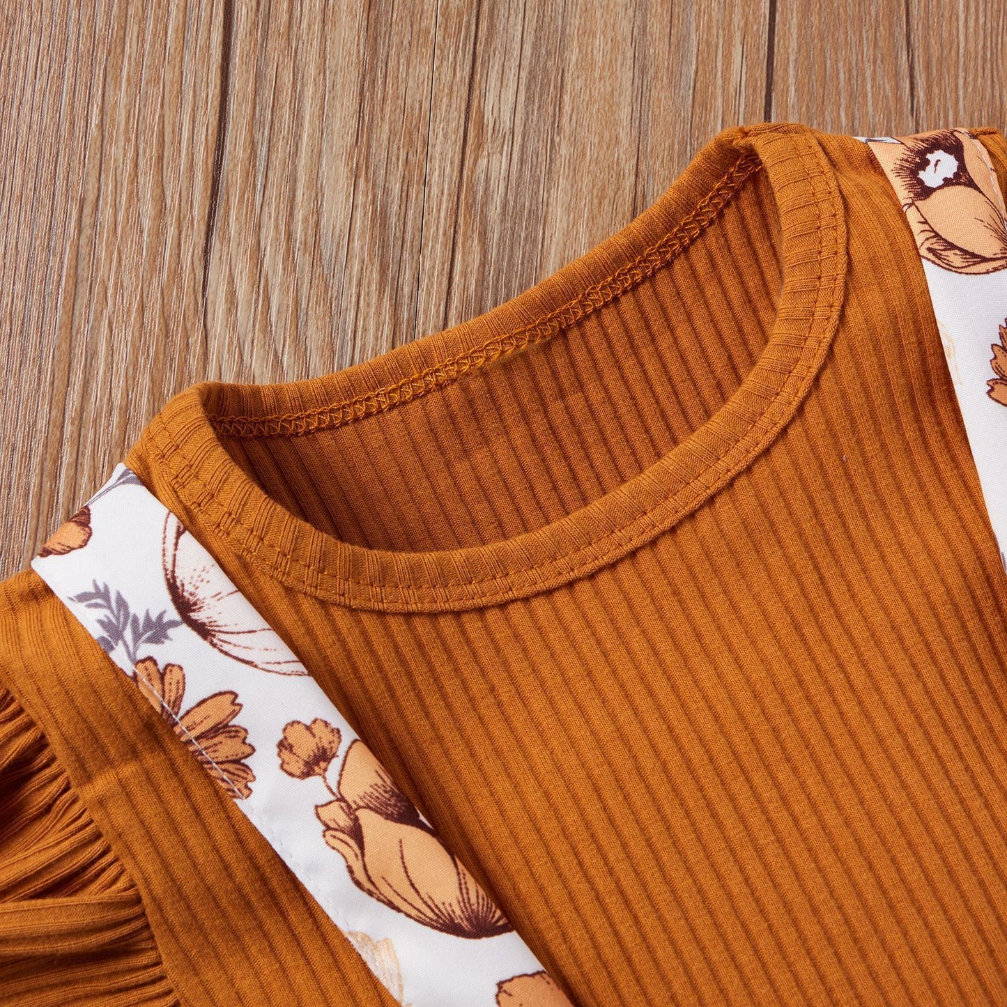 Girls' Fashion Simple Cotton Pit Strip Sling Printed Harness Skirt Set