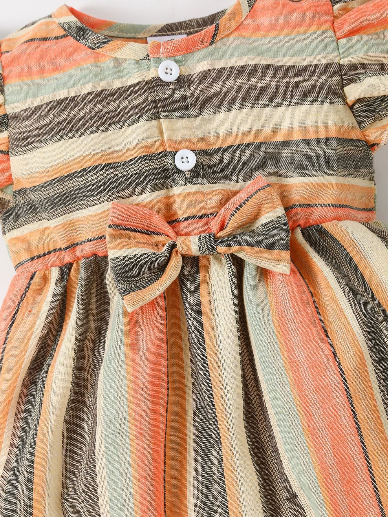 Flounced Sleeve Bow One-piece Romper Crawling Suit Same Style Fashion Hair Band