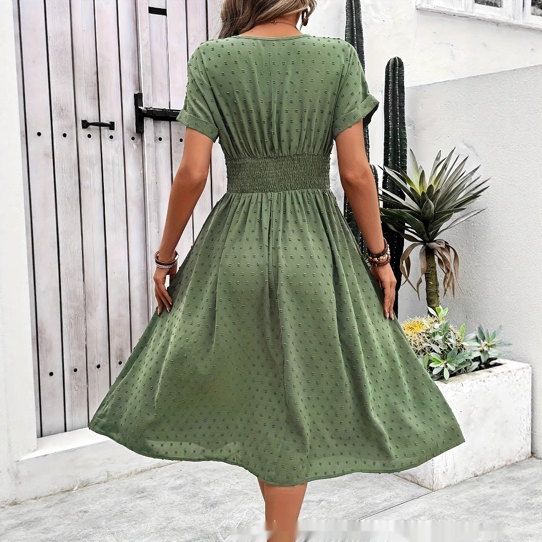 Women's Holiday Casual Solid Color Tunic Dress