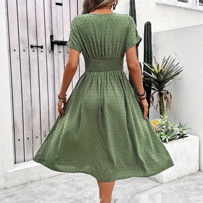 Women's Holiday Casual Solid Color Tunic Dress