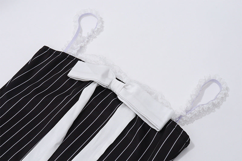 New Women's Off-shoulder Lace Stitching Tube Top Dress