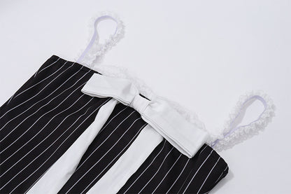 New Women's Off-shoulder Lace Stitching Tube Top Dress