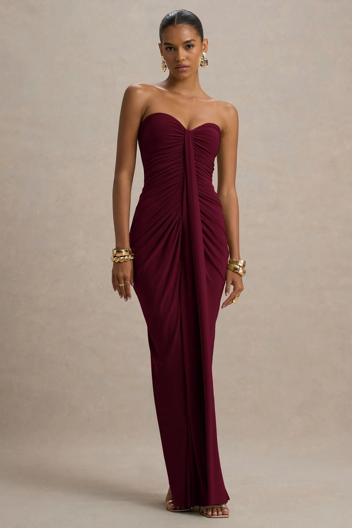 Sexy Bandeau Slim Fit Pleated Sheath Dress