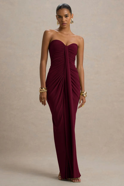 Sexy Bandeau Slim Fit Pleated Sheath Dress