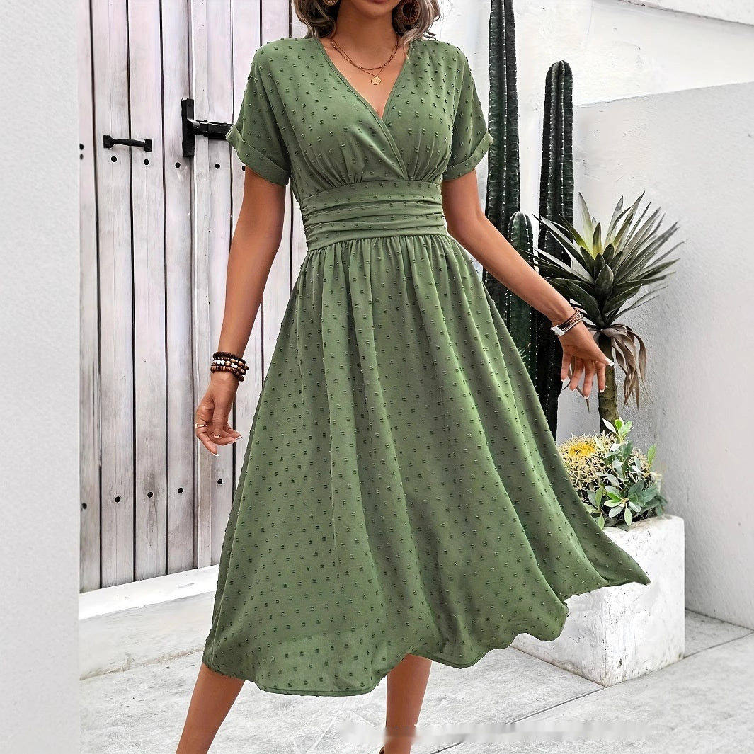 Women's Holiday Casual Solid Color Tunic Dress