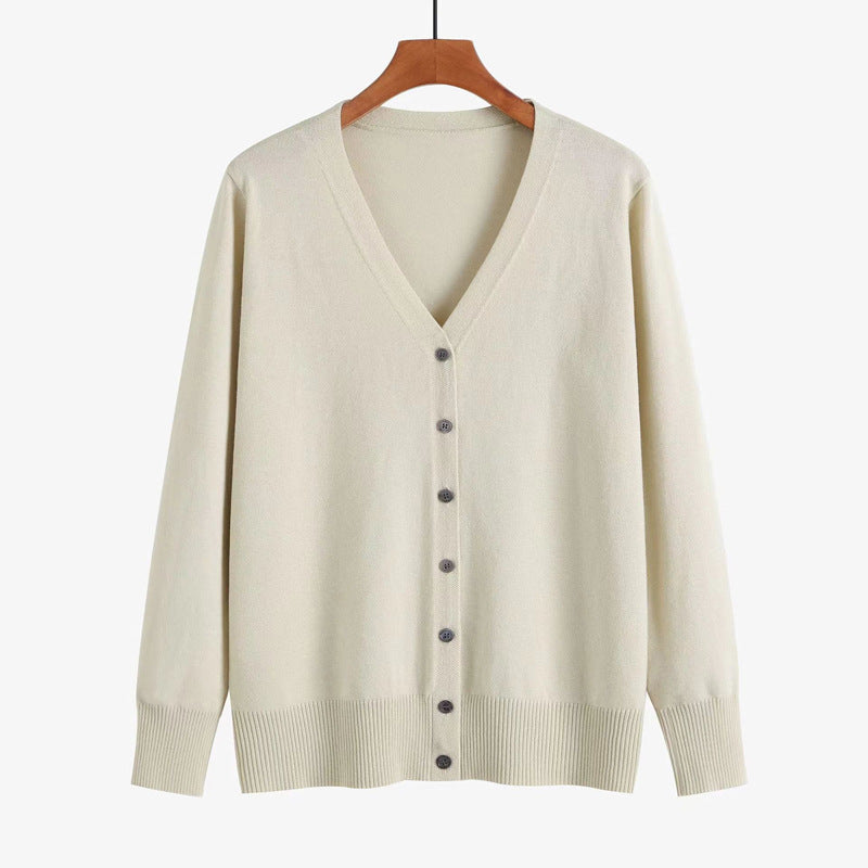 Autumn And Winter New V-neck Knitwear Long-sleeved Cardigan