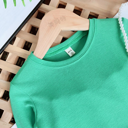 Fashion Girls Top Plaid Wide Leg Pants Set