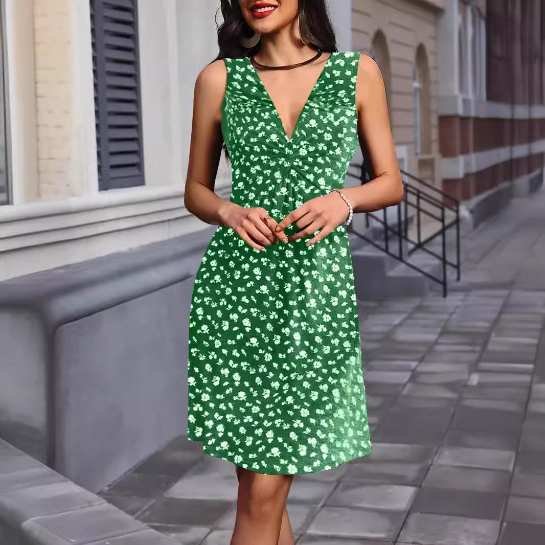 Chest Kinked Pleated Waist Tight Slimming Dress