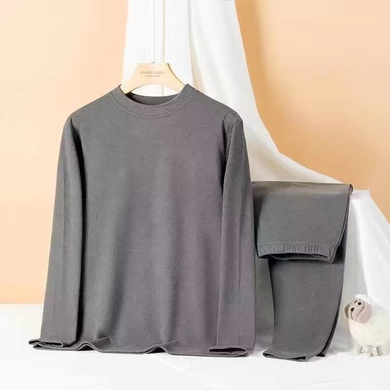 Fleece-lined Casual Warm Keeping Sports Men's Thickened Women's Long Sleeve Undershirt Long Johns Suit