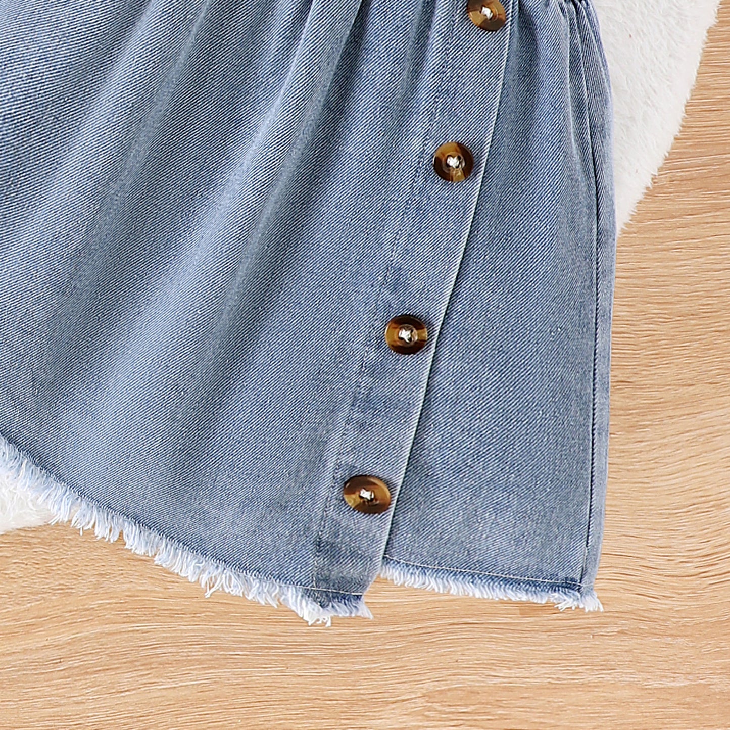 Girls' Stripe-resistant Long Sleeve Letter Jacket Denim Skirt Suit