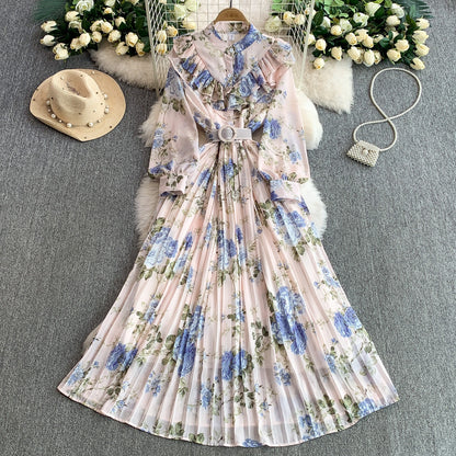 Women's New Cinched Pleated Elegant Dress