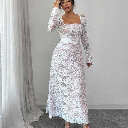 Elegant And High-end Lace Dress In European And American Style