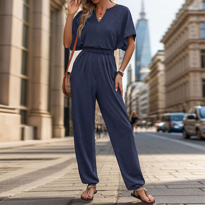 New European And American Summer Women's Casual Solid Color European And American Jumpsuit