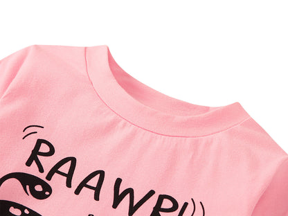 Girls' Dinosaur Printed Long Sleeves Suit