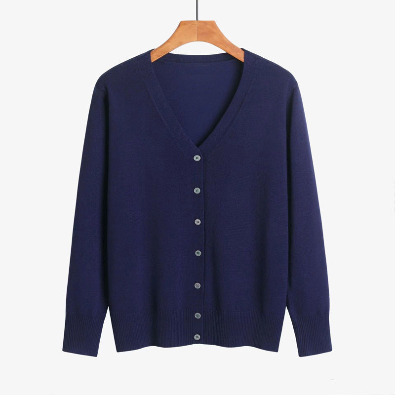 Autumn And Winter New V-neck Knitwear Long-sleeved Cardigan