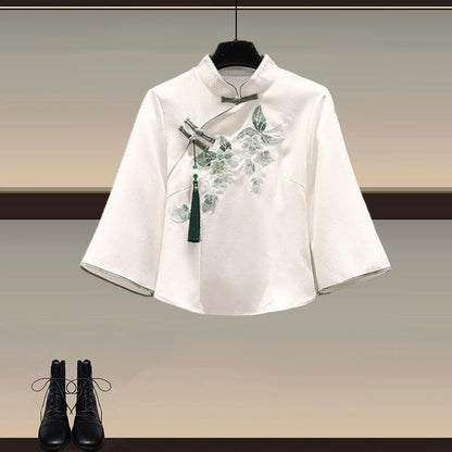 New Chinese Style Wear A Set Of Plus Size Hanfu Horse-face Skirt Two-piece Suit