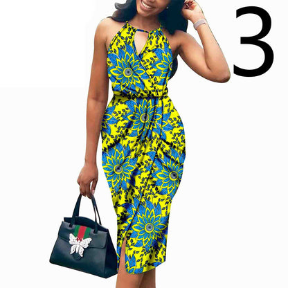 African Ethnic Printed Batik Cotton Fashion Dress