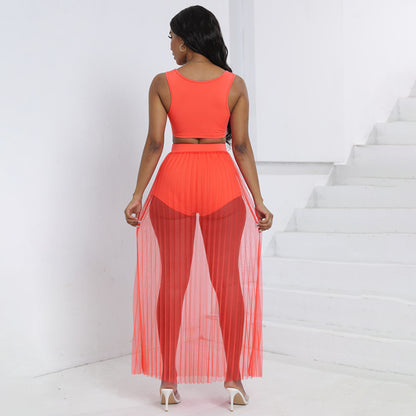 Women's Wear Vest Skirt Shorts Three-piece Set