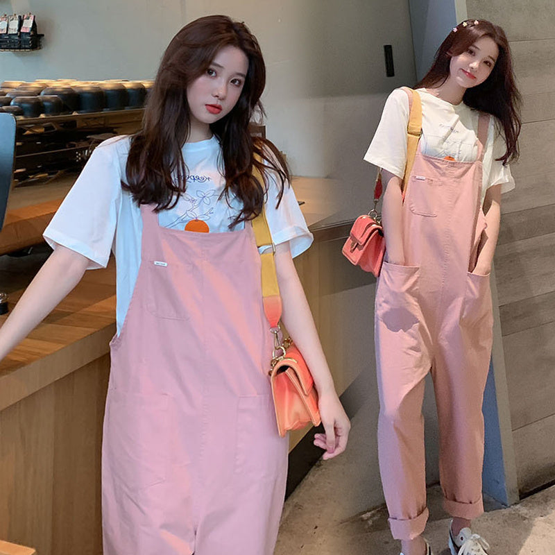 Bib Casual Outing Fashion Western Maternity Suit