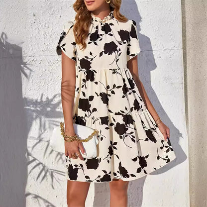 Doll Collar With Ruffled Hem Short Dress