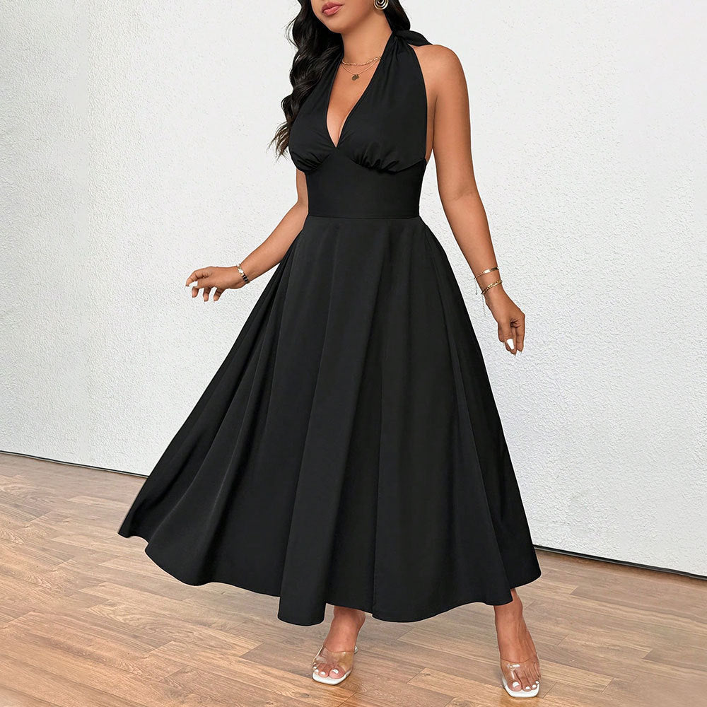 Plus Size Women's Clothing French Socialite Temperament V-neck Dress