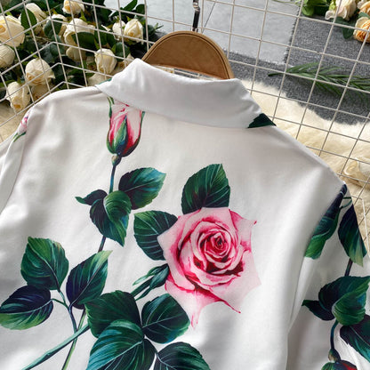 All-match High-waisted Wide-leg Pants Fashionable Two-piece Set