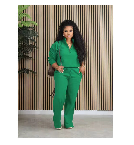 European And American Women's Clothing Sweater Two-piece Suit